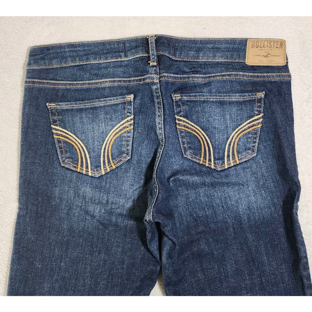 Hollister Bootcut Jeans Low Rise Dark Was Bkue Denim Womens Size 29 Long - Picture 3 of 10